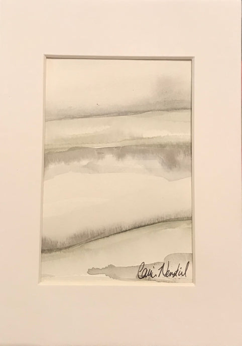 Abstract Gray J - with white mat